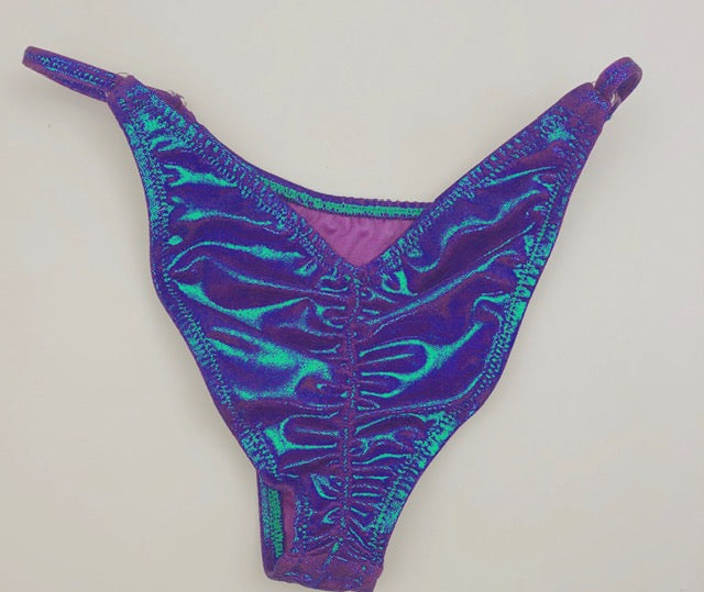 NPC Fit model competition bikini in sparkly mystique