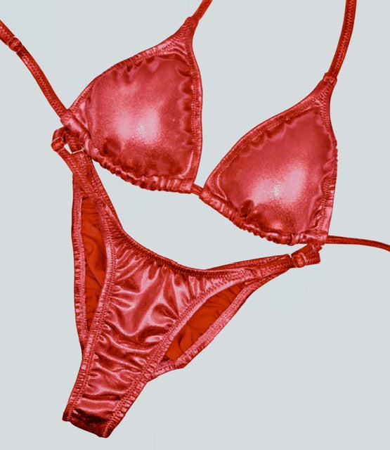 NPC Fit model competition bikini in sparkly mystique