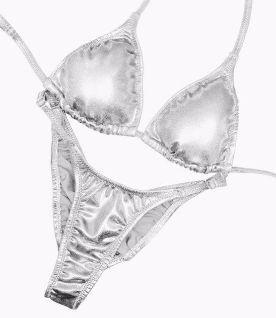 NPC Fit model competition bikini in sparkly mystique