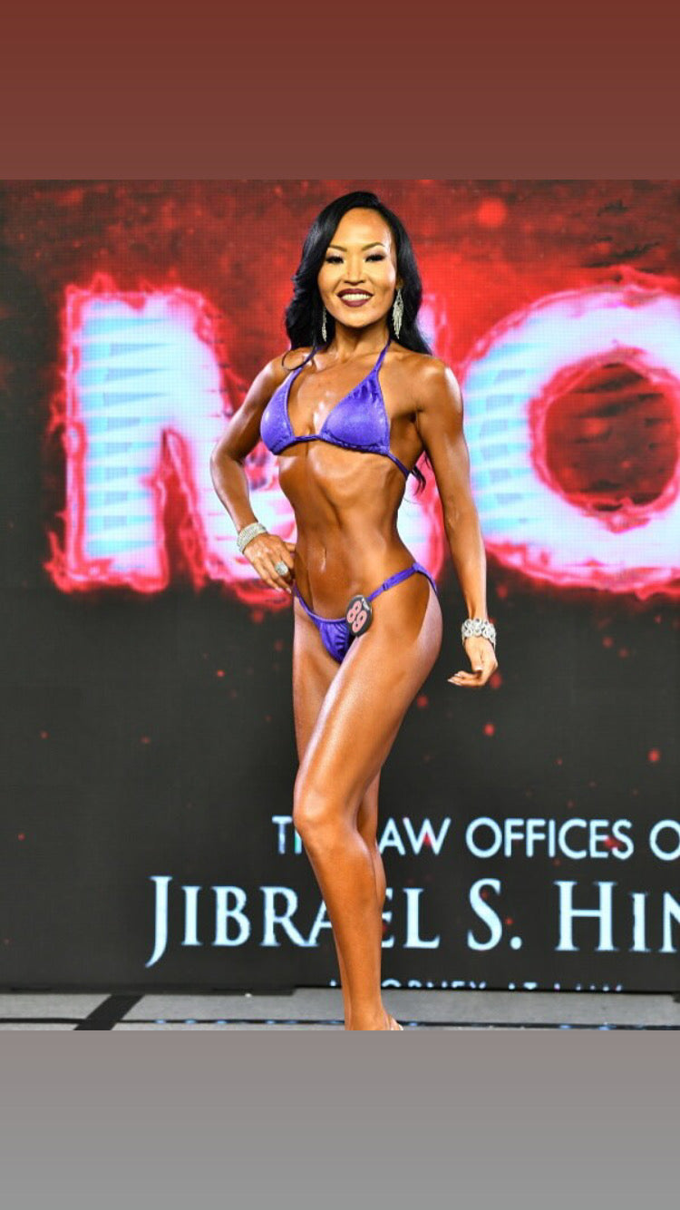 NPC Fit model bikini in solid lycra