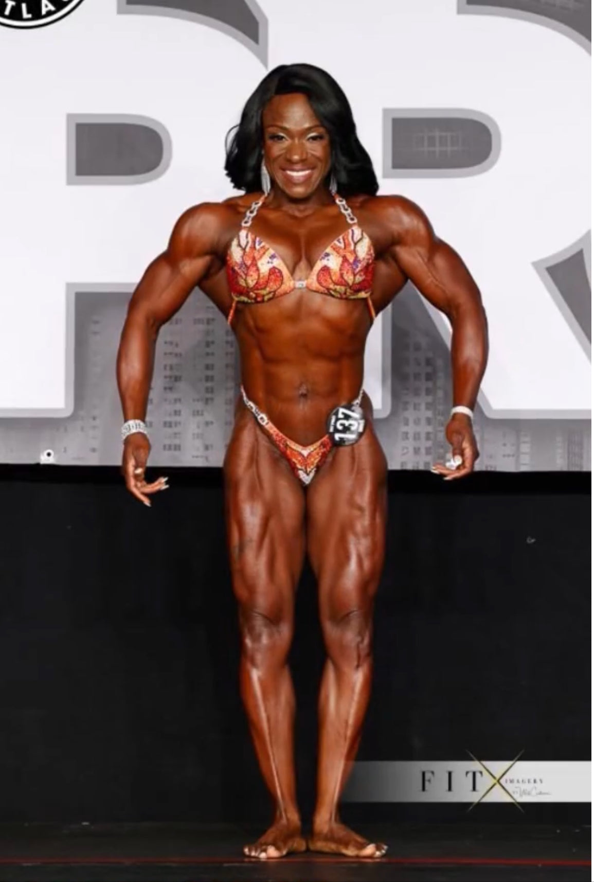 Georgia orange figure/physique competition suit