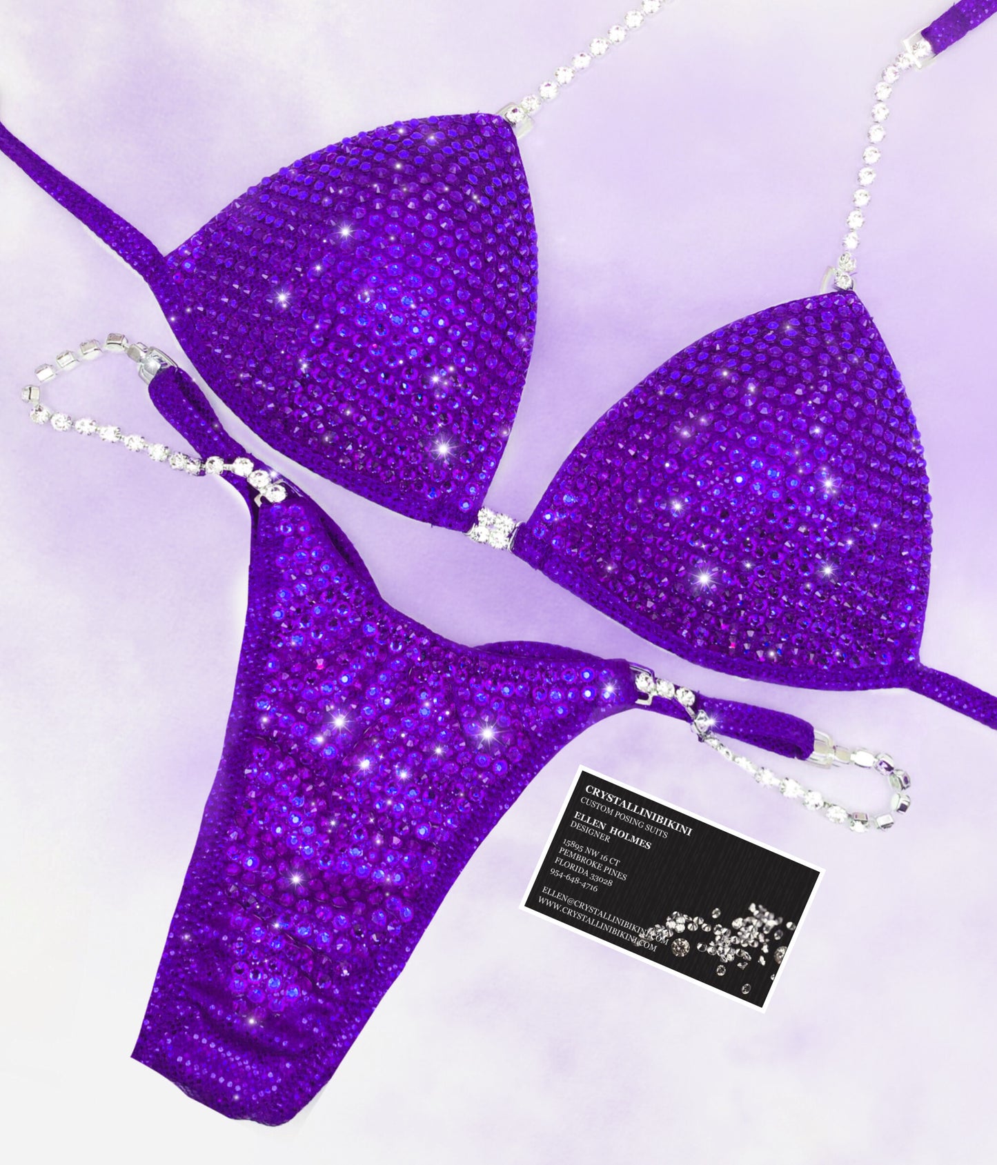 Full crystal coverage competition bikini