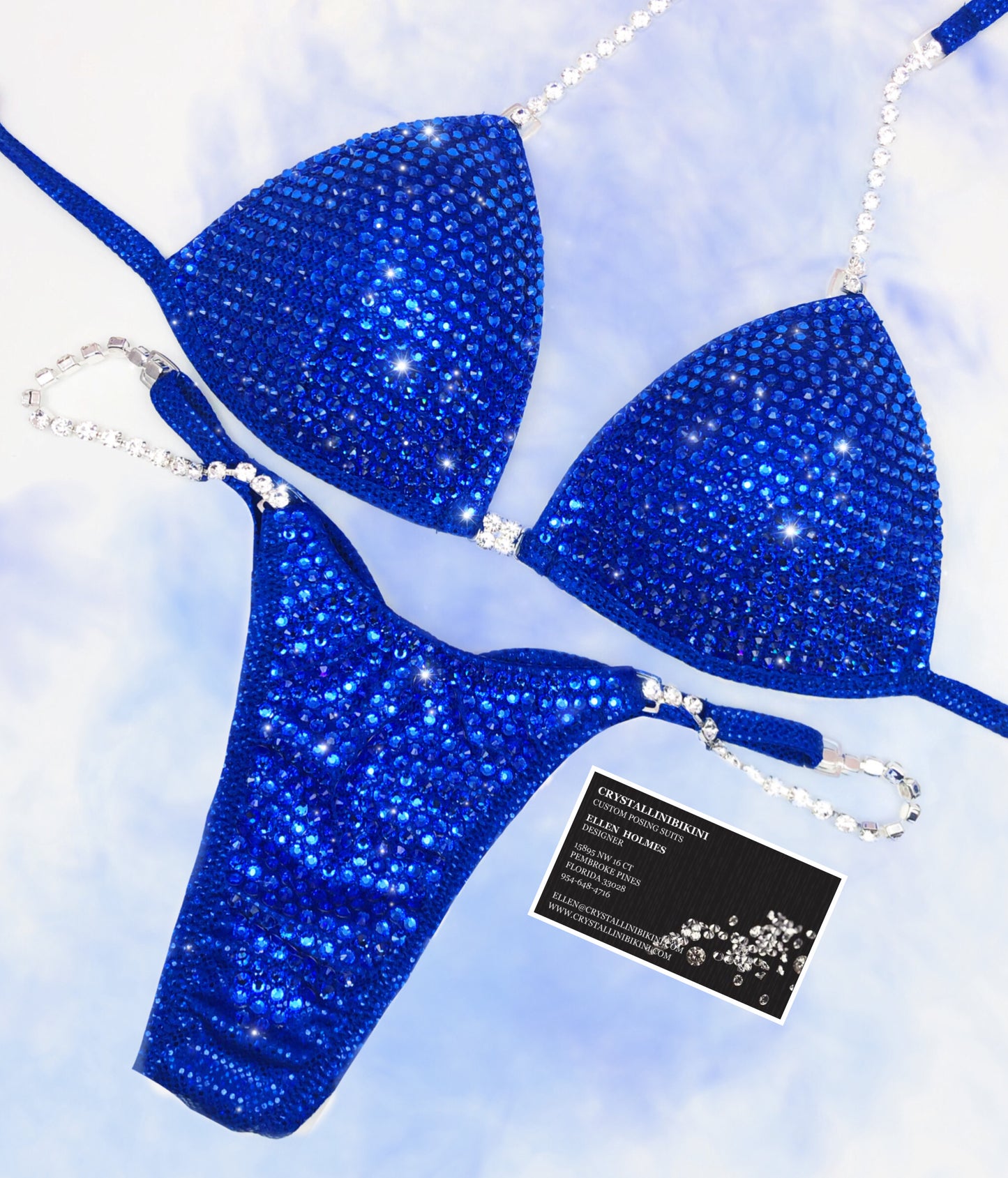 Full crystal coverage competition bikini