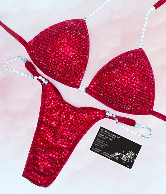 Full crystal coverage competition bikini