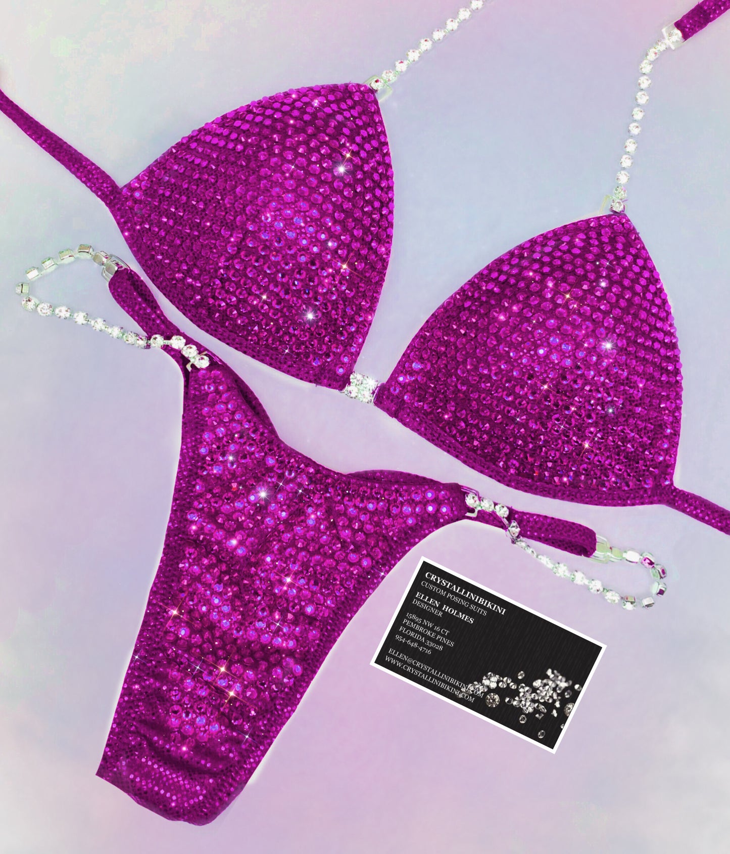 Full crystal coverage competition bikini