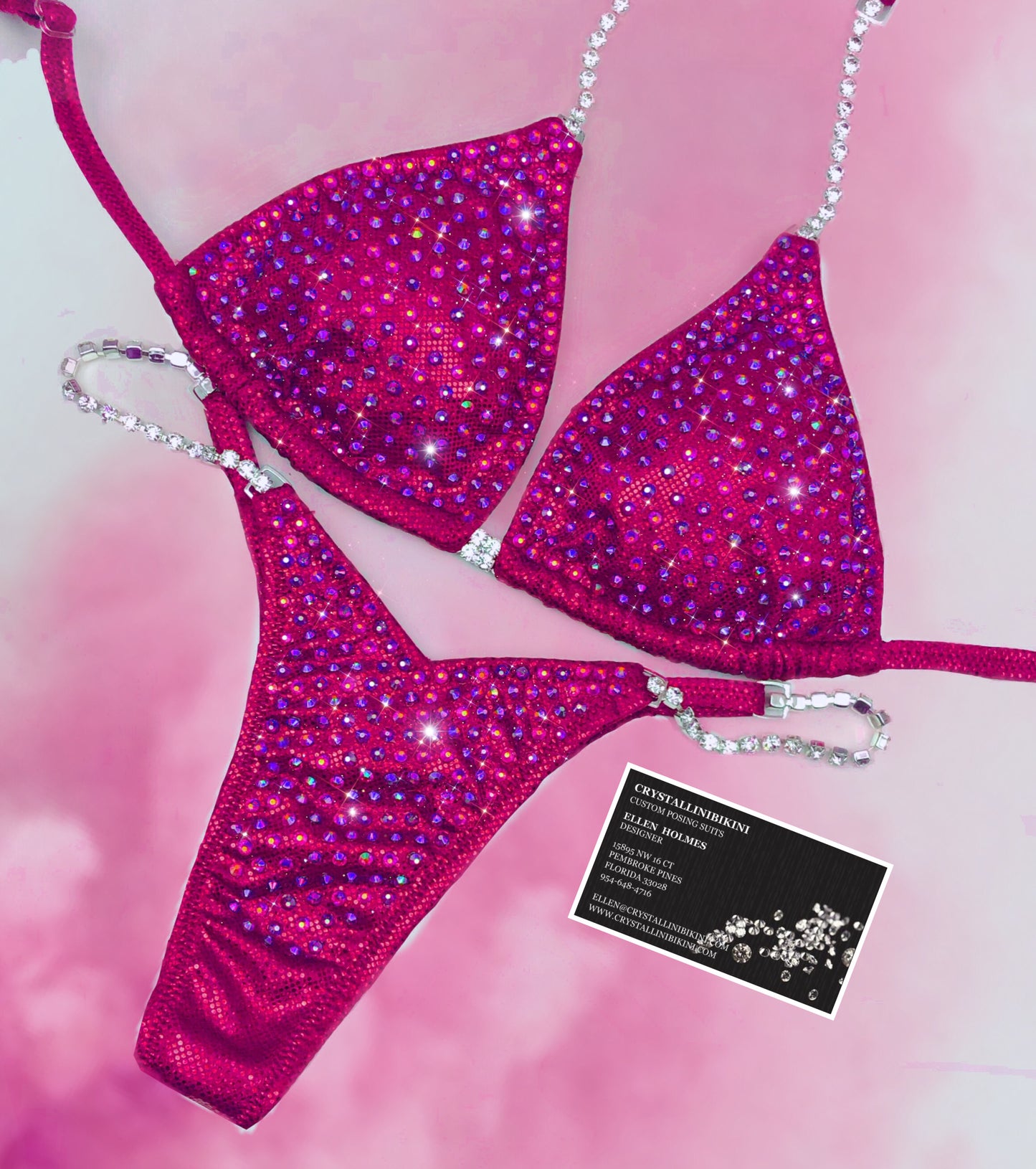 Digital hologram/AB crystal competition bikini