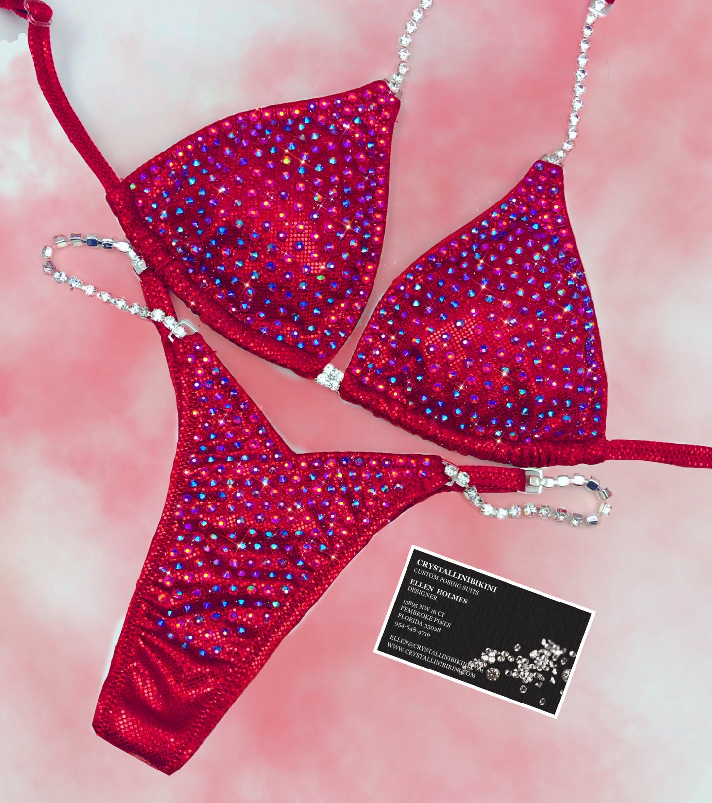 Digital hologram/AB crystal competition bikini