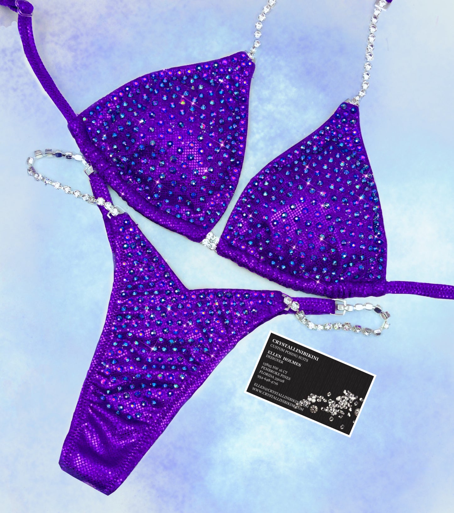 Digital hologram/AB crystal competition bikini