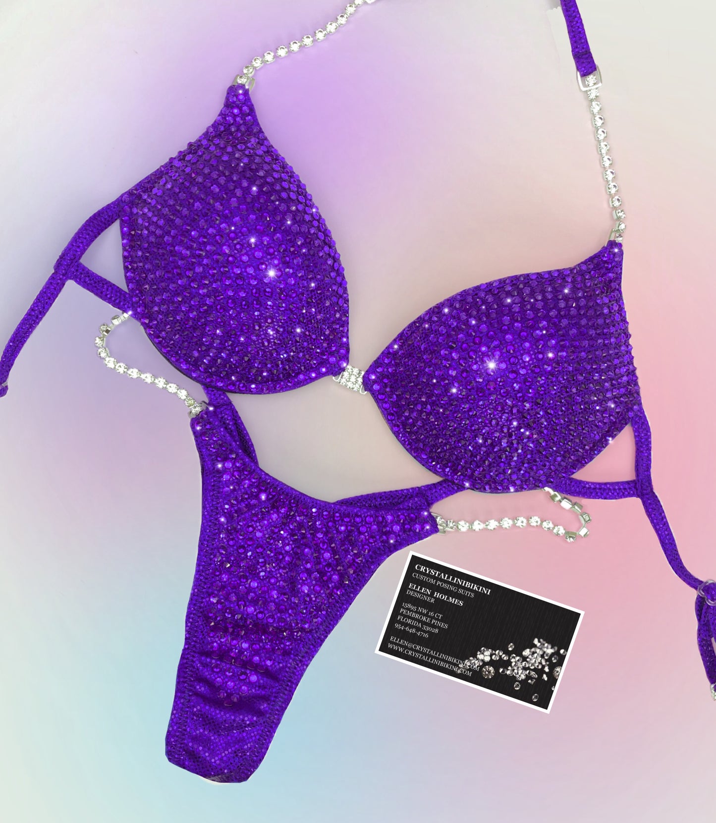 Crystal smother bikini or wellness competition suit