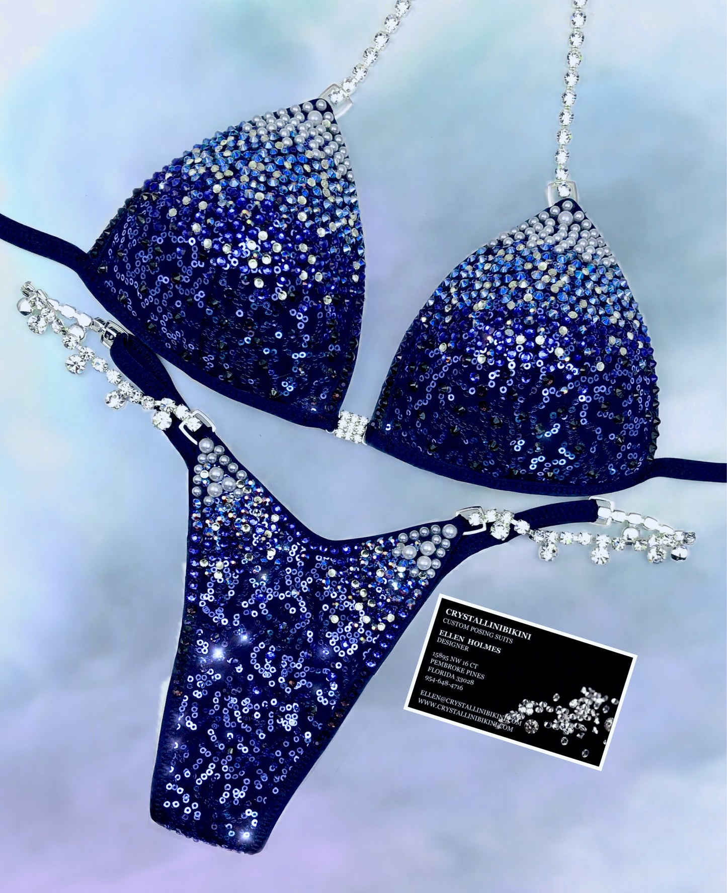 Sequin and Pearl competition bikini