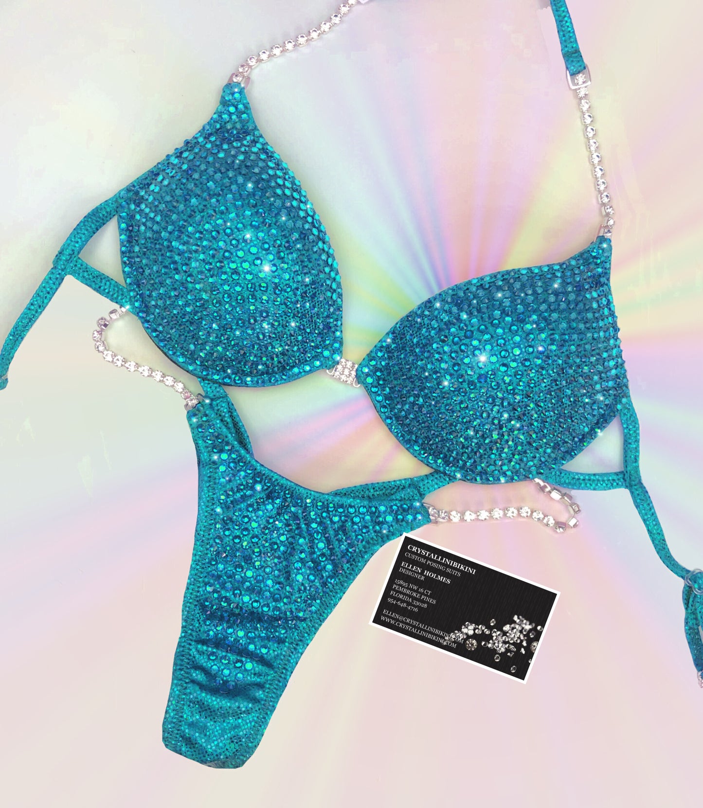 Crystal smother bikini or wellness competition suit