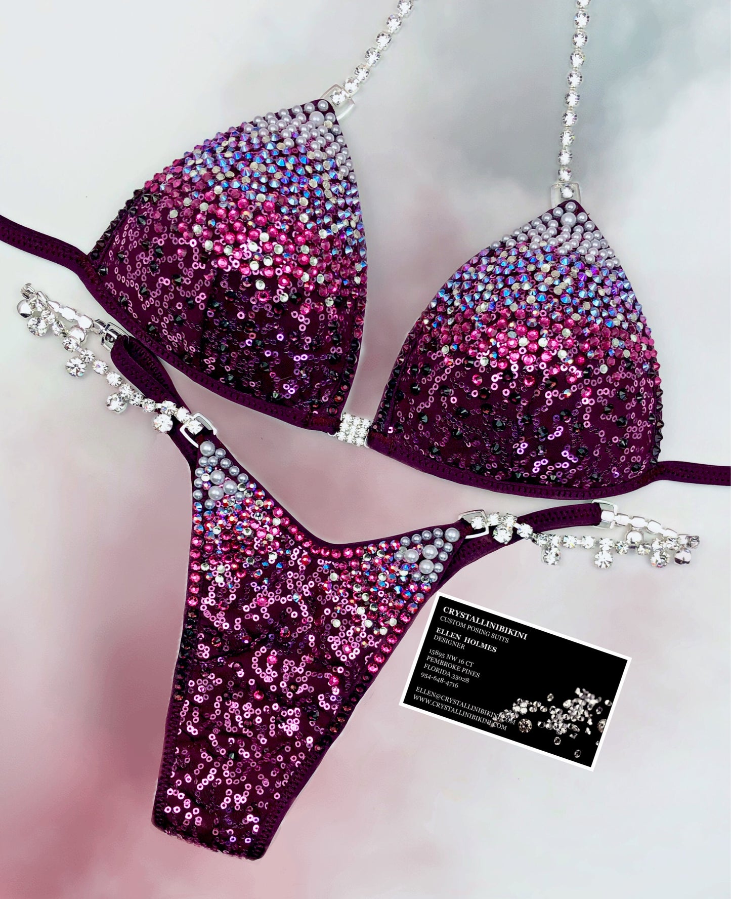 Sequin and Pearl competition bikini