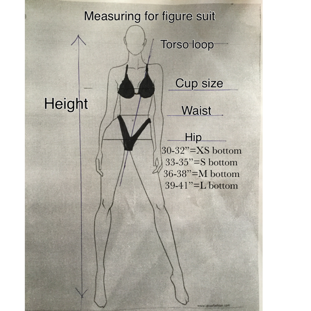 Ombré figure physique competition suit