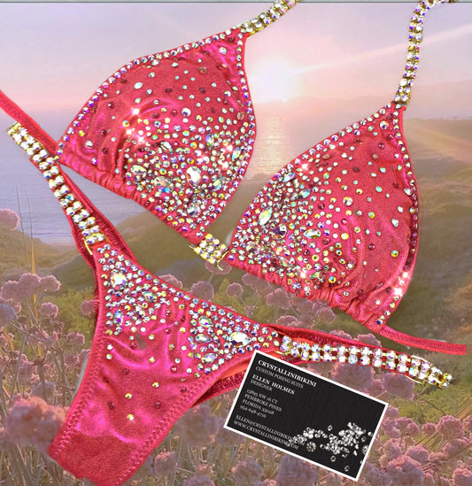 Coral Tiffany competition bikini