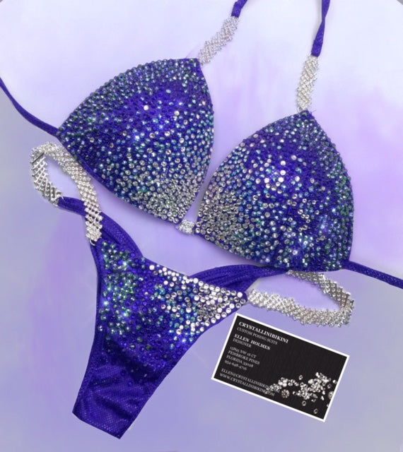 Royal/purple Shimmer competition bikini