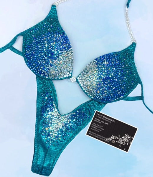 Gradient Sparkle wellness competition bikini